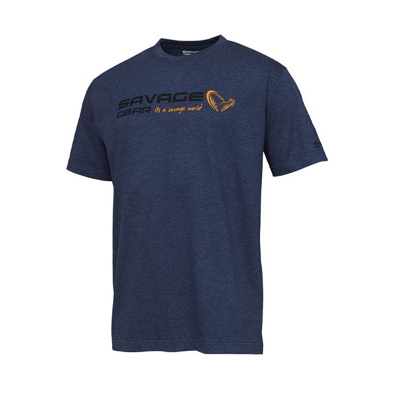 Savage Gear Signature Logo Blue Melange T-Shirt 
