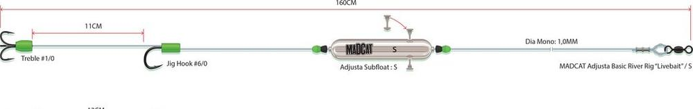 MadCat Adjusta Basic River Rig Live Bait 